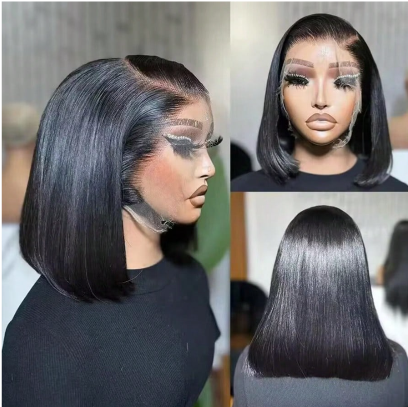 Straight human hair wig lace 10inch